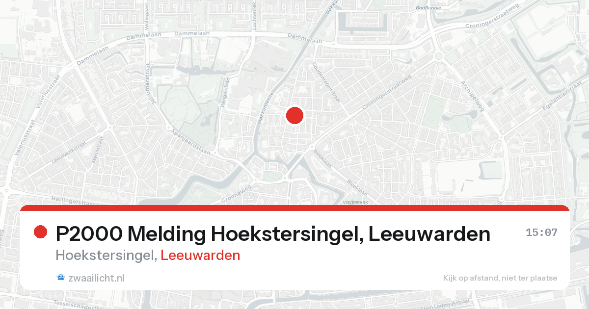 P2000 Melding Hoekstersingel, Leeuwarden — 25 aug 2026