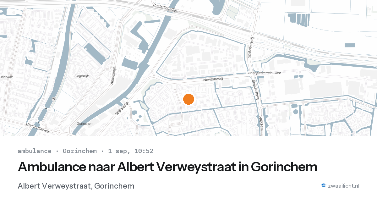 Ambulance naar Albert Verweystraat in Gorinchem — 1 sep 2026