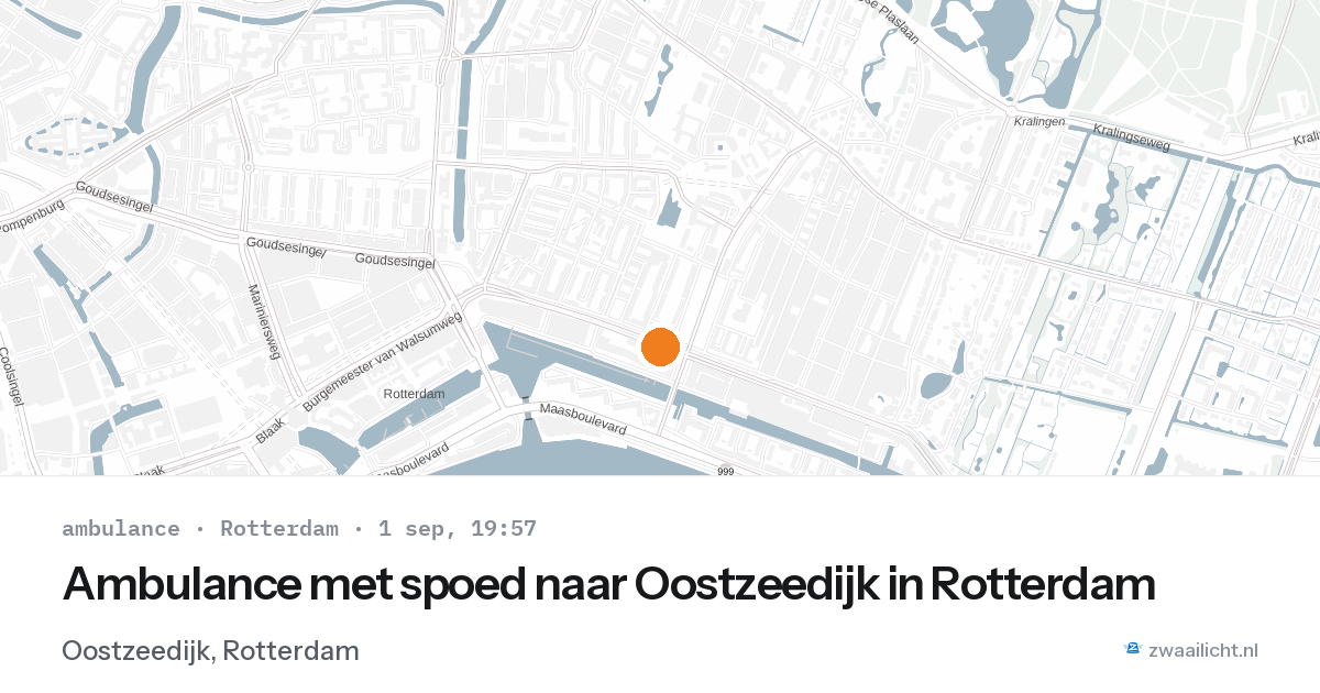 Ambulance met spoed naar Oostzeedijk in Rotterdam — 1 sep 2026