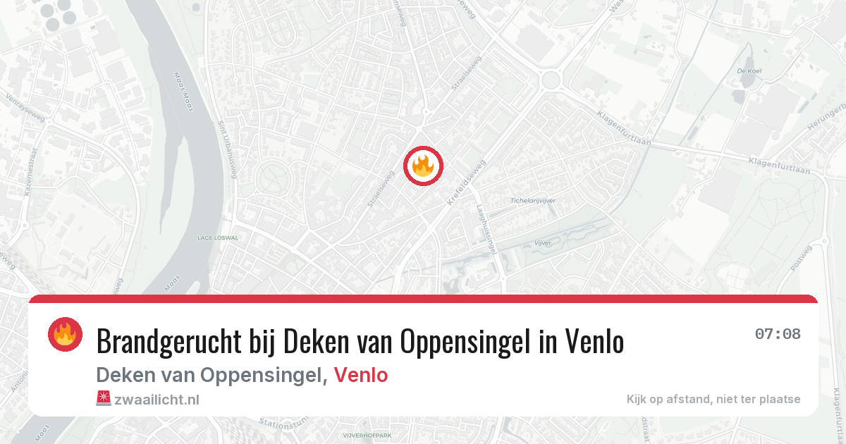 Brandgerucht bij Deken van Oppensingel in Venlo — 30 mrt 2026