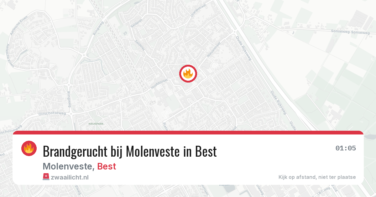 Brandgerucht bij Molenveste in Best — 29 mei 2026