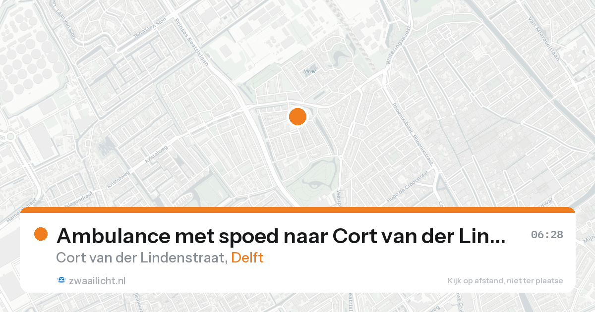 Ambulance met spoed naar Cort van der Lindenstraat in Delft — 24 aug 2026