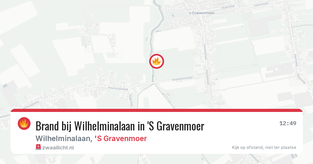 Brand bij Wilhelminalaan in 'S Gravenmoer — 6 jun 2026