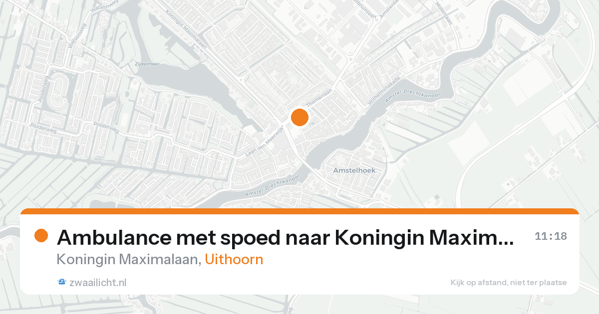 Ambulance met spoed naar Koningin Maximalaan in Uithoorn — 27 mei 2026