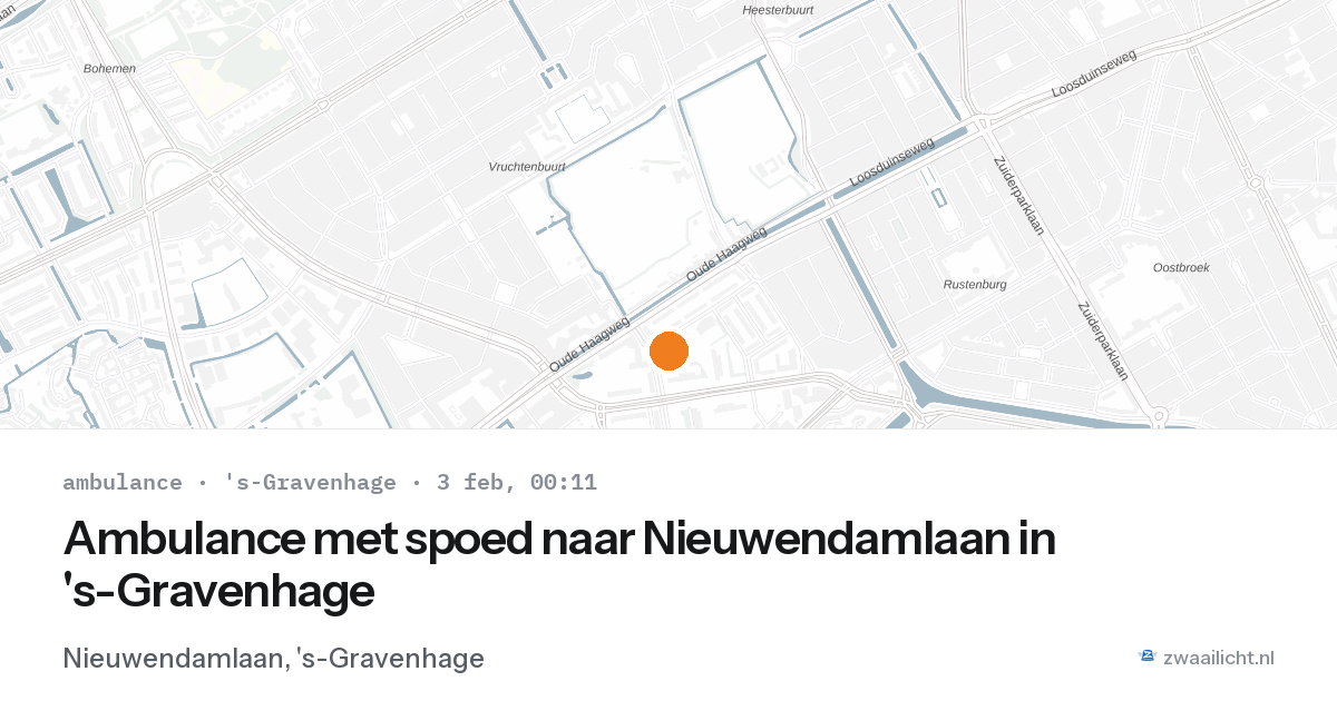 Ambulance met spoed naar Nieuwendamlaan in 's-Gravenhage — 2 feb 2026