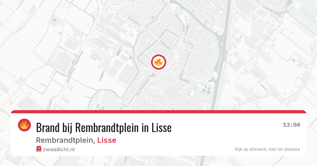 Brand bij Rembrandtplein in Lisse — 22 mei 2026