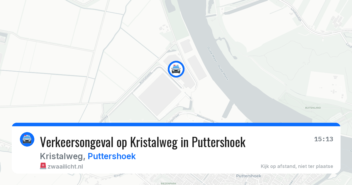 Verkeersongeval op Kristalweg in Puttershoek — 22 jun 2026