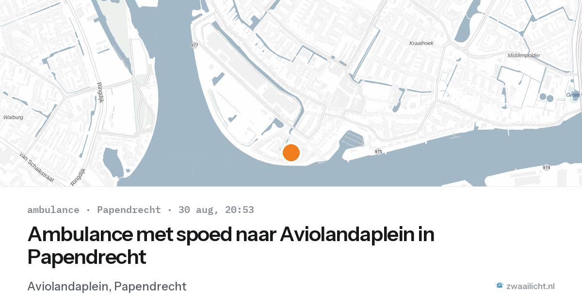 Ambulance met spoed naar Aviolandaplein in Papendrecht — 30 aug 2026