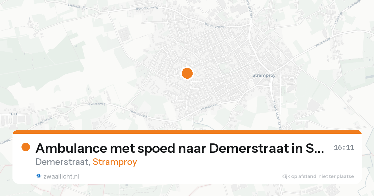 Ambulance met spoed naar Demerstraat in Stramproy — 15 aug 2026