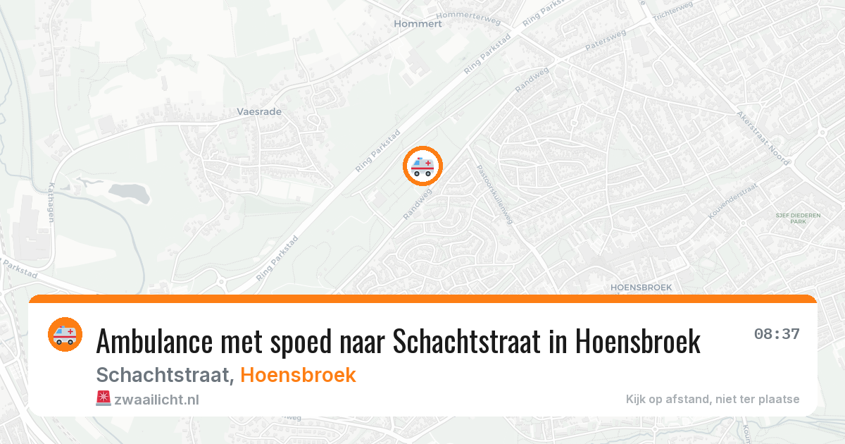 Ambulance met spoed naar Schachtstraat in Hoensbroek — 9 aug 2026