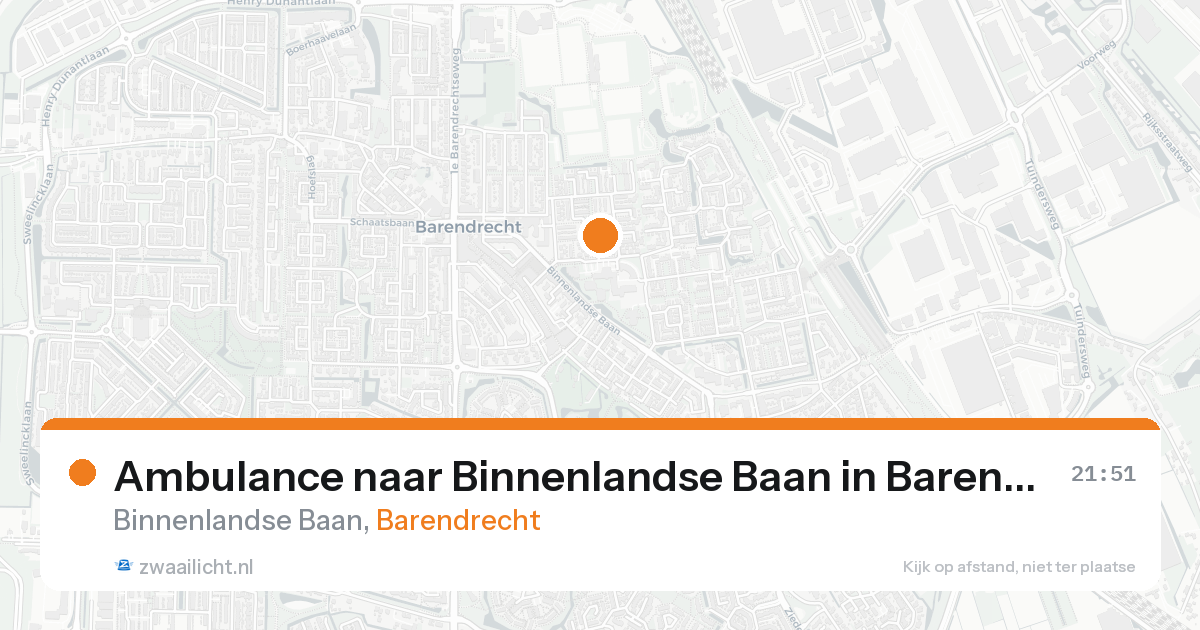 Ambulance naar Binnenlandse Baan in Barendrecht — 21 aug 2026