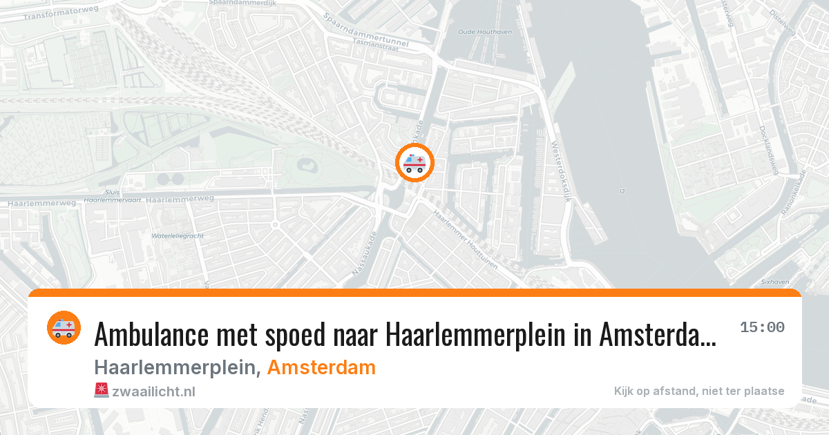 Ambulance met spoed naar Haarlemmerplein in Amsterdam — 9 aug 2026