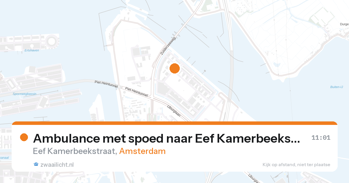 Ambulance met spoed naar Eef Kamerbeekstraat in Amsterdam — 28 aug 2026