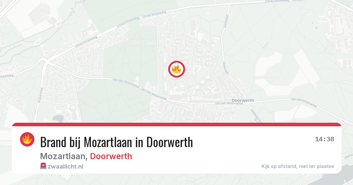 Brand bij Mozartlaan in Doorwerth — 11 aug 2026