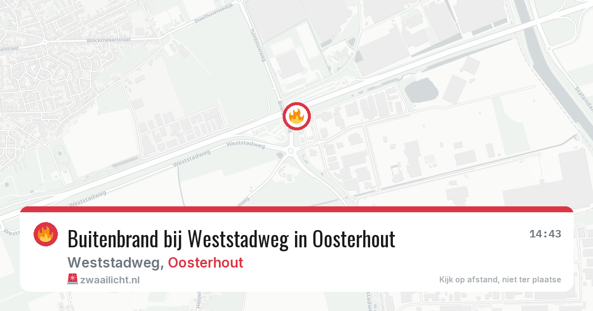 Buitenbrand bij Weststadweg in Oosterhout — 4 aug 2026