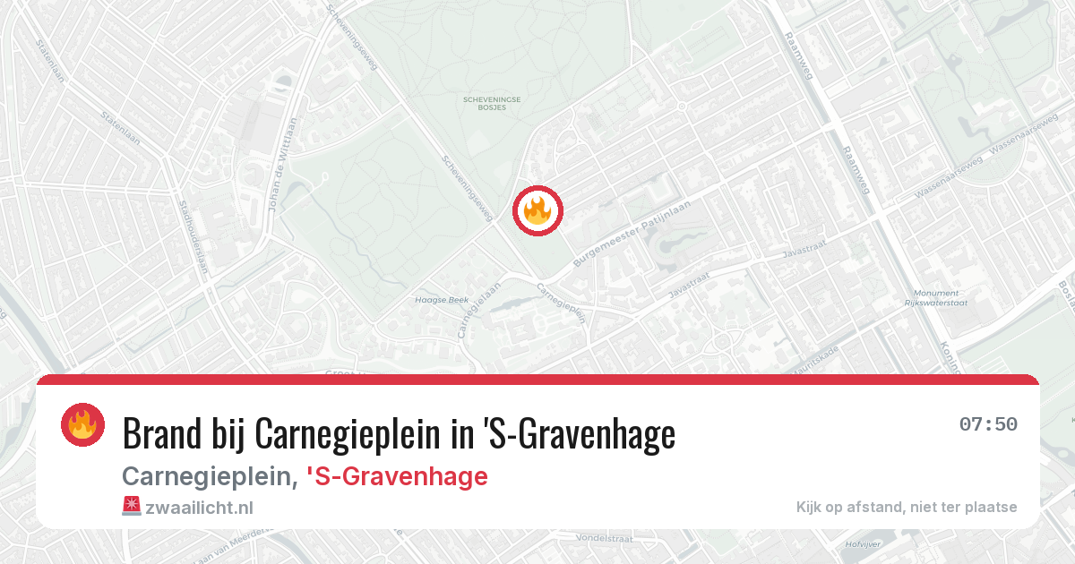 Brand bij Carnegieplein in 'S-Gravenhage — 9 apr 2026