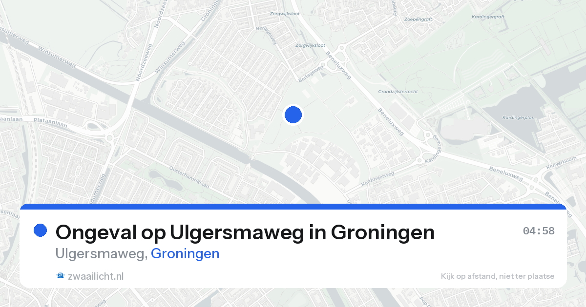 Ongeval op Ulgersmaweg in Groningen — 22 aug 2026