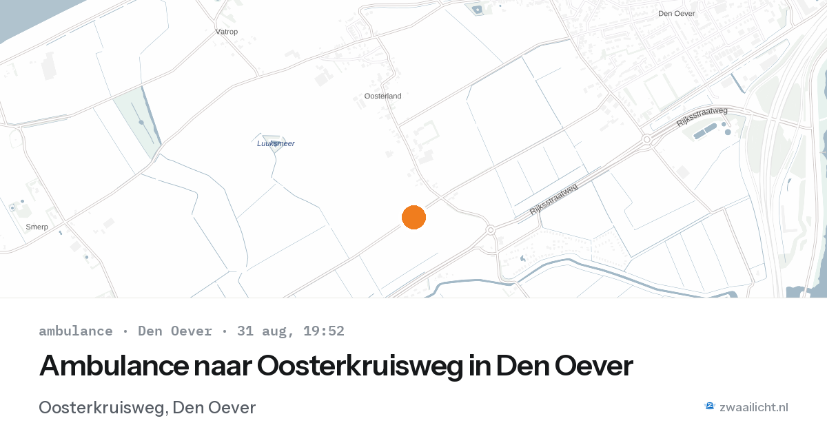 Ambulance naar Oosterkruisweg in Den Oever — 31 aug 2026