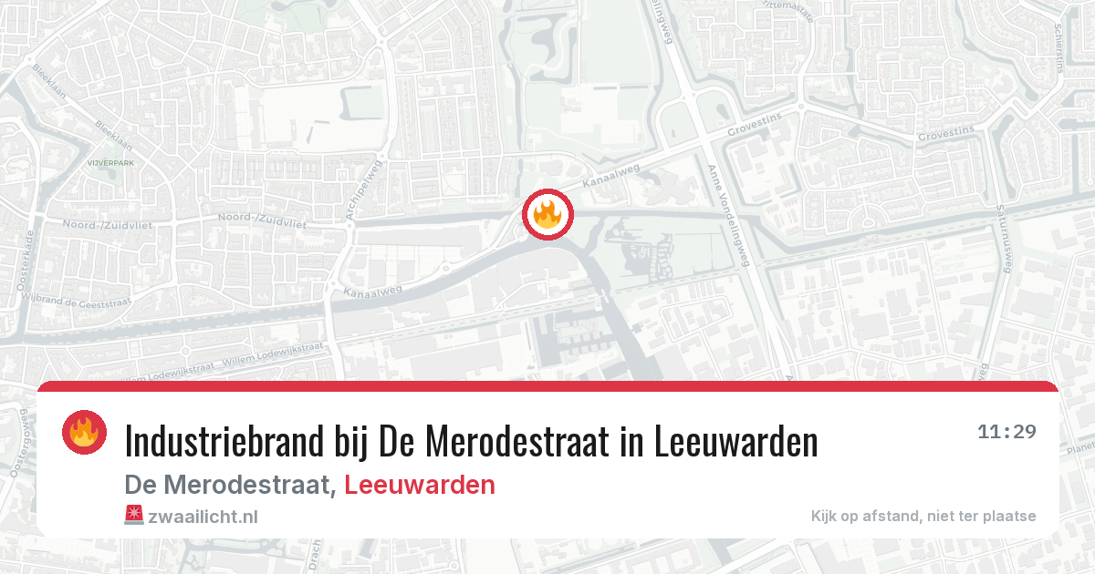 Industriebrand bij De Merodestraat in Leeuwarden — 7 aug 2026