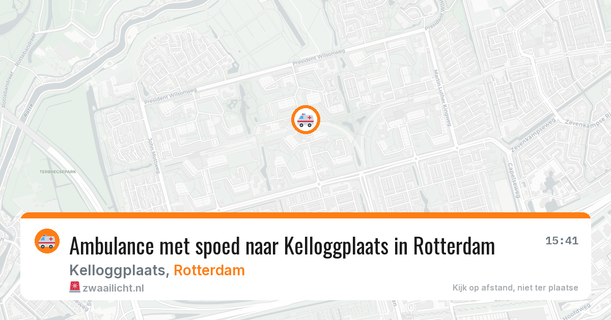 Ambulance met spoed naar Kelloggplaats in Rotterdam — 9 jul 2026