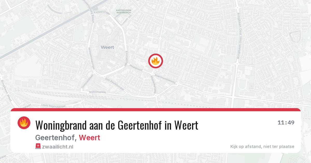 Woningbrand aan de Geertenhof in Weert — 4 aug 2026