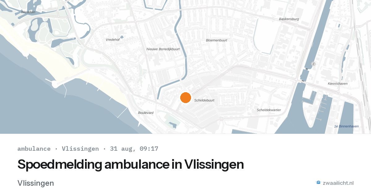 Spoedmelding ambulance in Vlissingen — 31 aug 2026