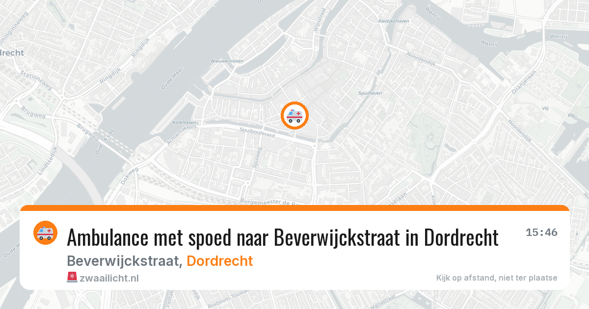 Ambulance met spoed naar Beverwijckstraat in Dordrecht — 24 jun 2026