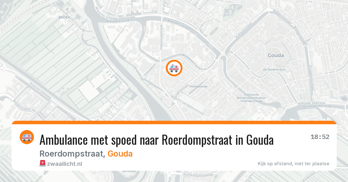 Ambulance met spoed naar Roerdompstraat in Gouda — 23 mrt 2026