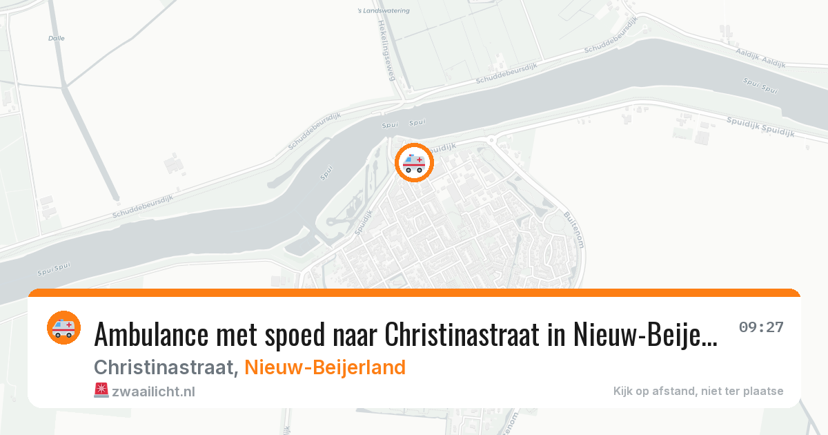 Ambulance met spoed naar Christinastraat in Nieuw-Beijerland — 9 aug 2026