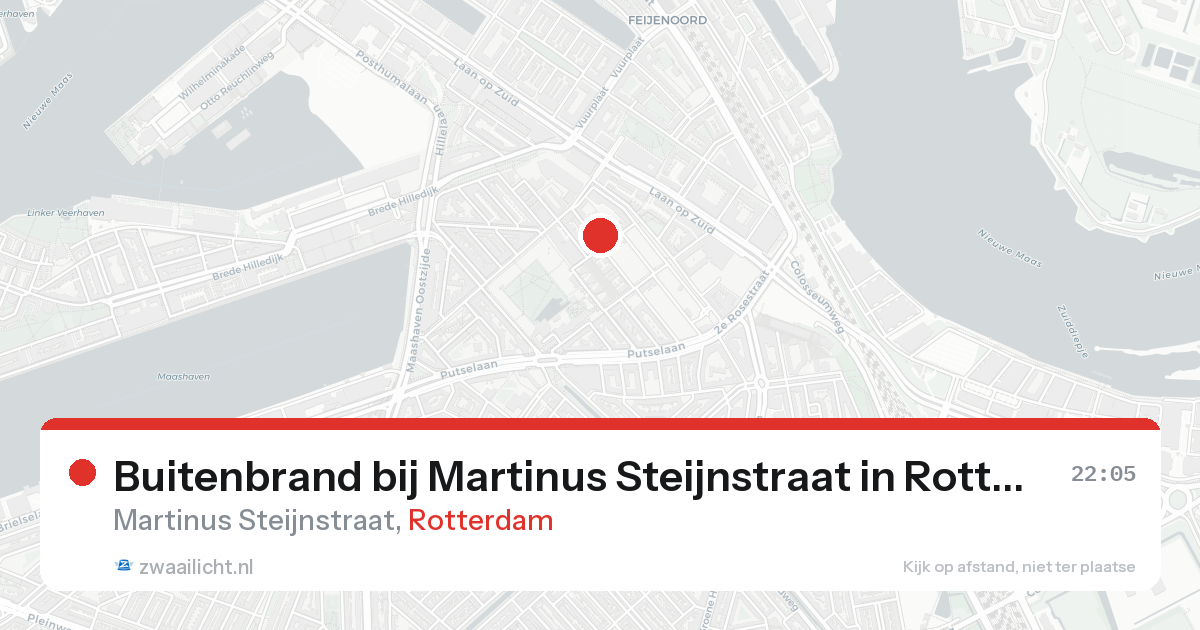 Buitenbrand bij Martinus Steijnstraat in Rotterdam — 25 aug 2026