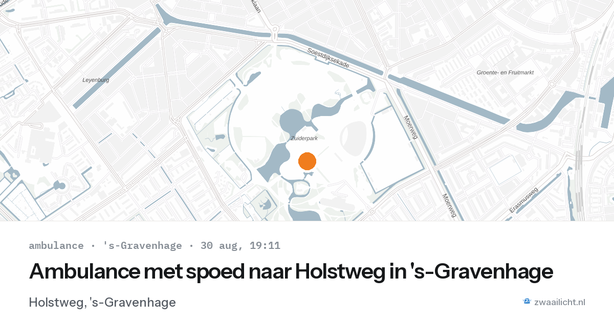 Ambulance met spoed naar Holstweg in 's-Gravenhage — 30 aug 2026