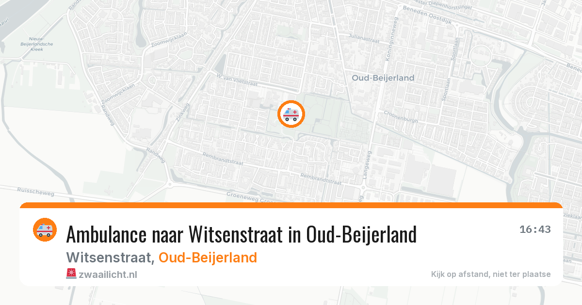 Ambulance naar Witsenstraat in Oud-Beijerland — 16 mrt 2026