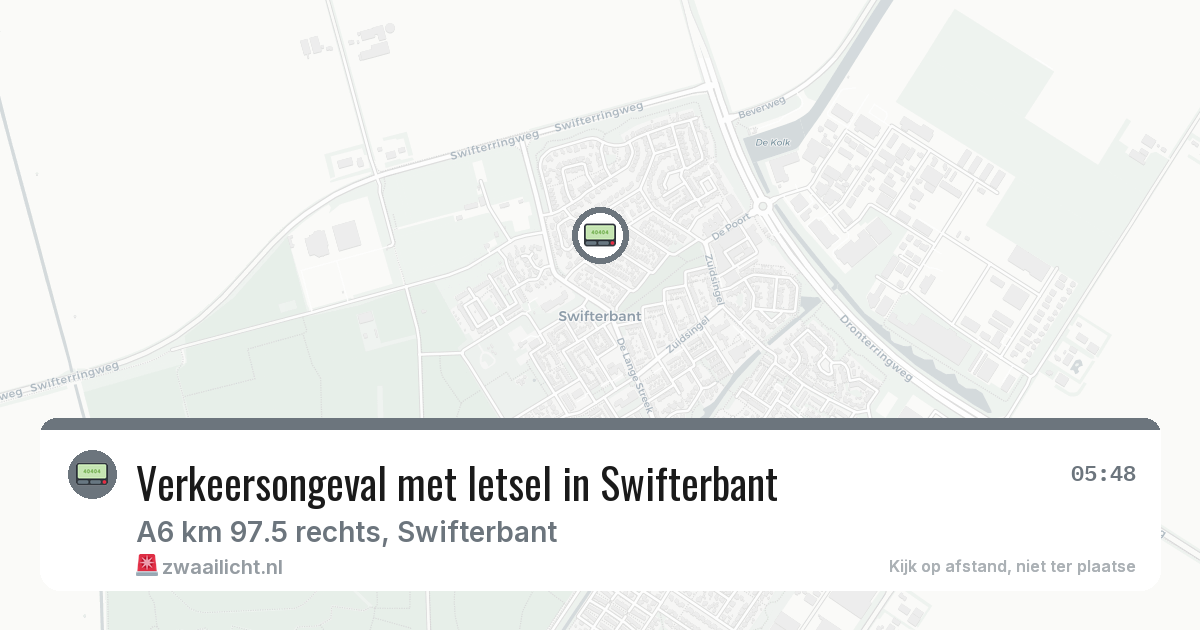 Verkeersongeval met letsel in Swifterbant — 29 jan 2026