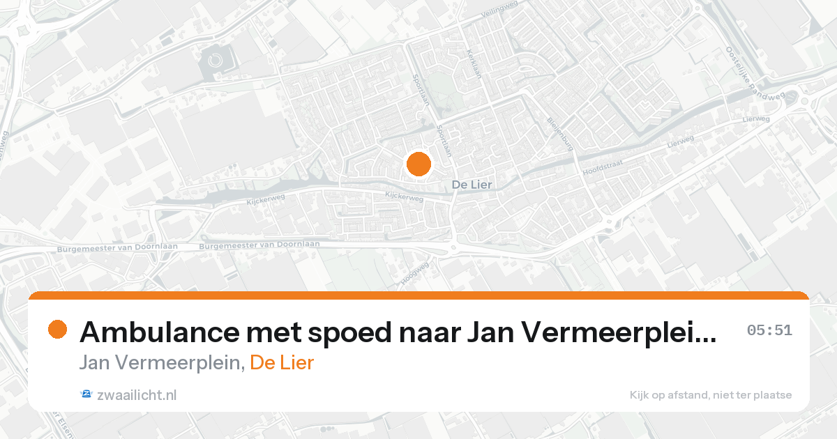 Ambulance met spoed naar Jan Vermeerplein in De Lier — 20 aug 2026