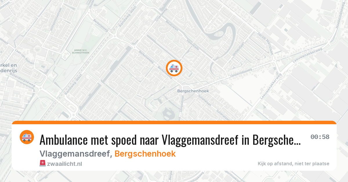 Ambulance met spoed naar Vlaggemansdreef in Bergschenhoek — 23 jul 2026