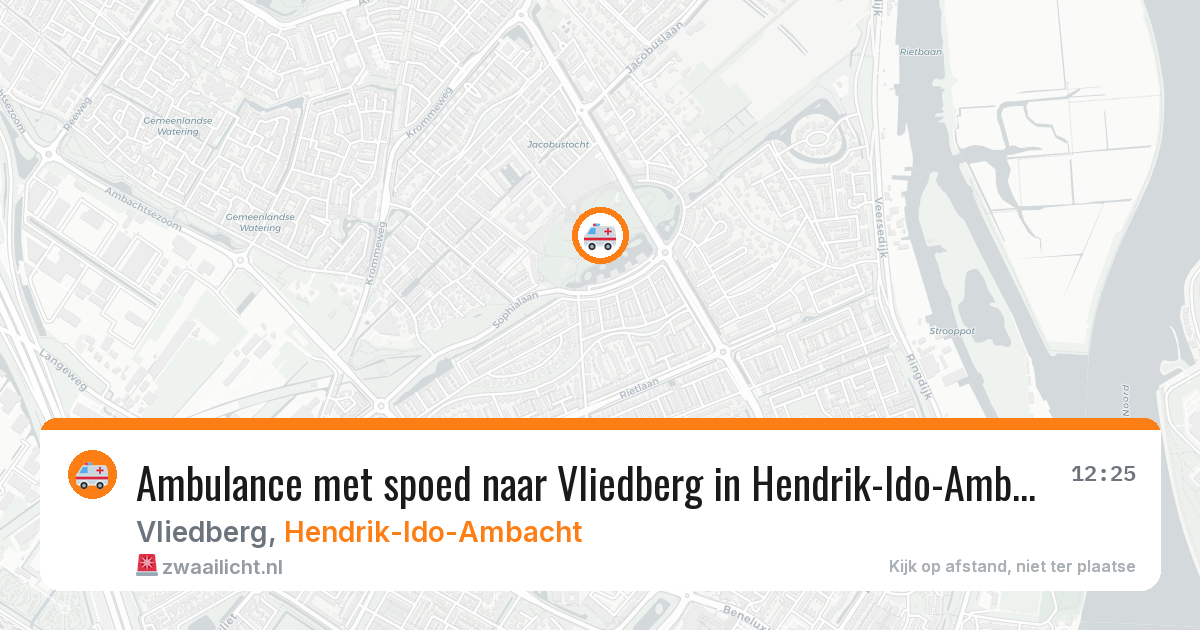 Ambulance met spoed naar Vliedberg in Hendrik-Ido-Ambacht — 25 jun 2026