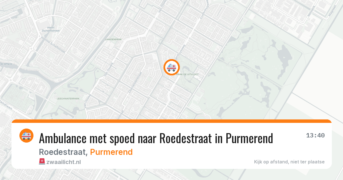 Ambulance met spoed naar Roedestraat in Purmerend — 9 aug 2026