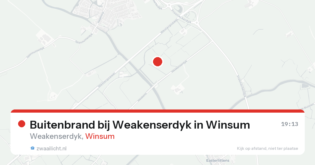 Buitenbrand bij Weakenserdyk in Winsum — 13 aug 2026