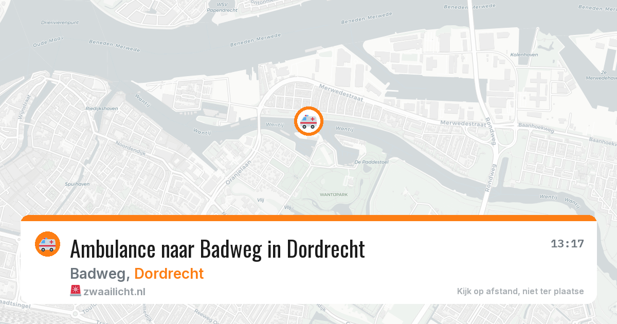 Ambulance naar Badweg in Dordrecht — 13 aug 2026