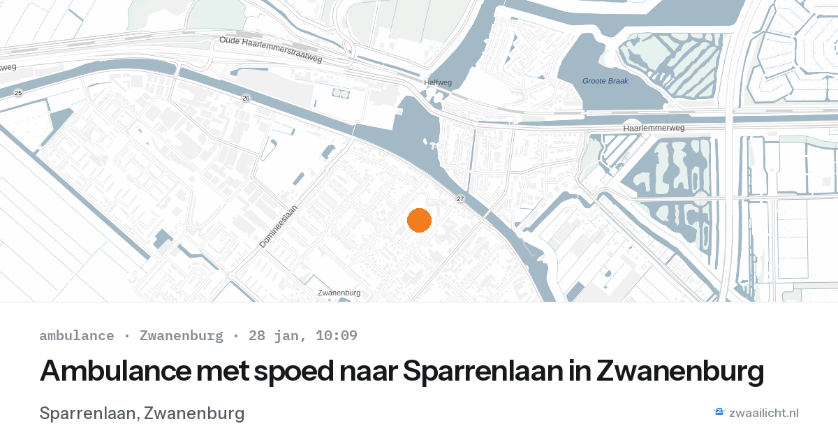 Ambulance met spoed naar Sparrenlaan in Zwanenburg — 28 jan 2026