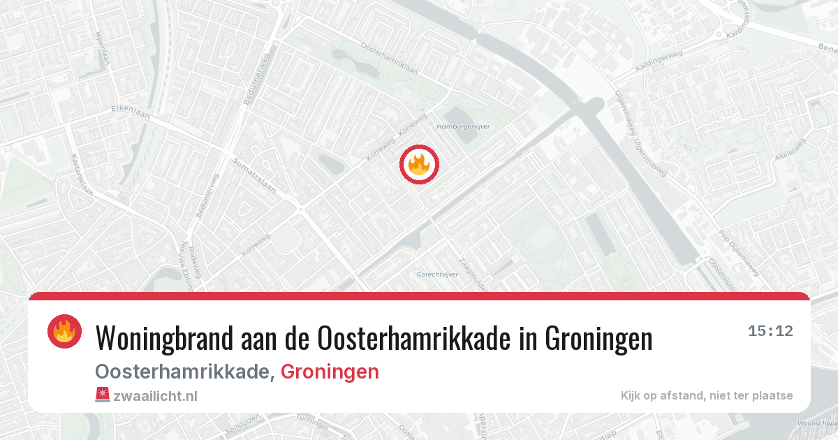 Woningbrand aan de Oosterhamrikkade in Groningen — 13 jul 2026