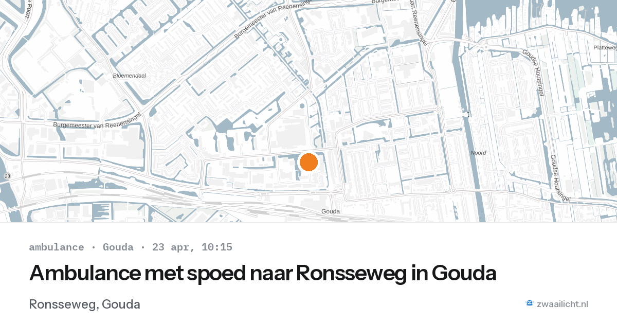Ambulance met spoed naar Ronsseweg in Gouda — 23 apr 2026