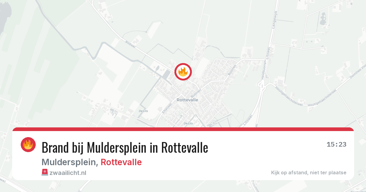 Brand bij Muldersplein in Rottevalle — 6 aug 2026