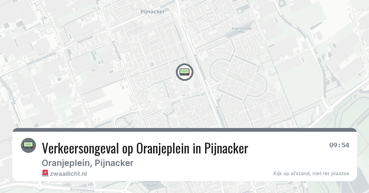 Verkeersongeval op Oranjeplein in Pijnacker — 25 feb 2026