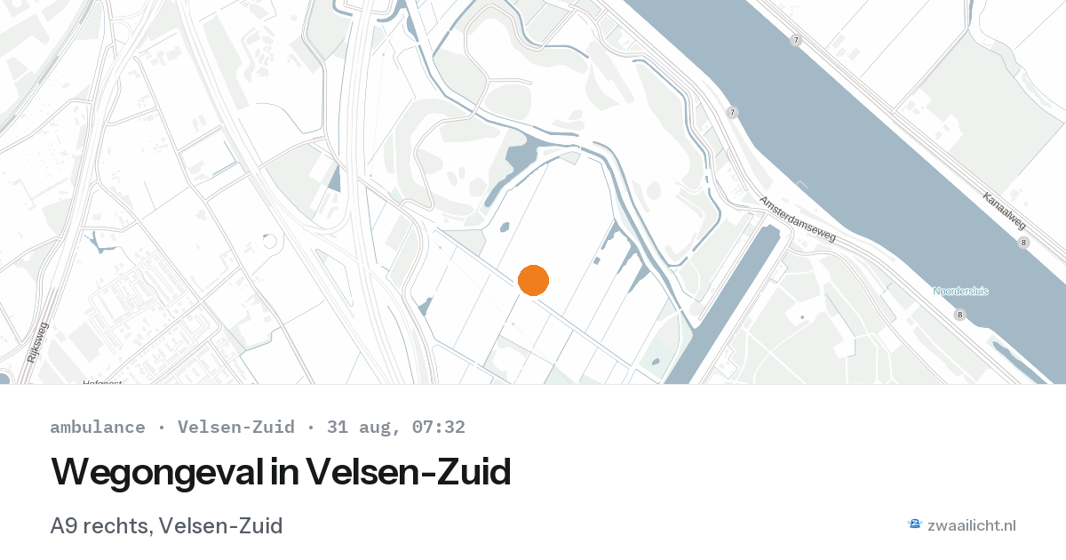 Wegongeval in Velsen-Zuid — 31 aug 2026