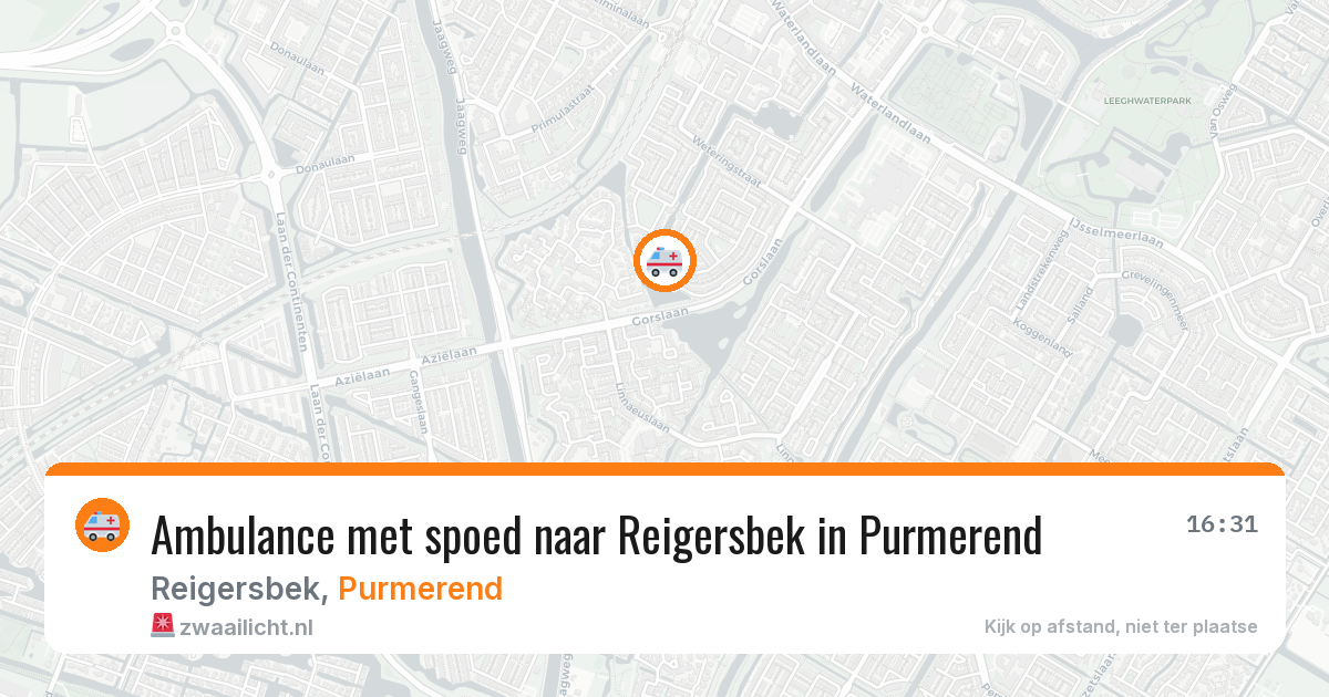 Ambulance met spoed naar Reigersbek in Purmerend — 19 mei 2026