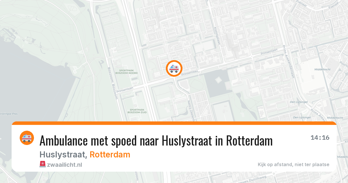 Ambulance met spoed naar Huslystraat in Rotterdam — 16 mrt 2026
