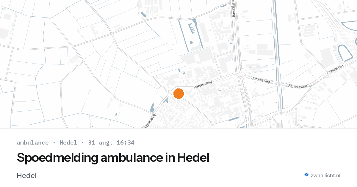 Spoedmelding ambulance in Hedel — 31 aug 2026