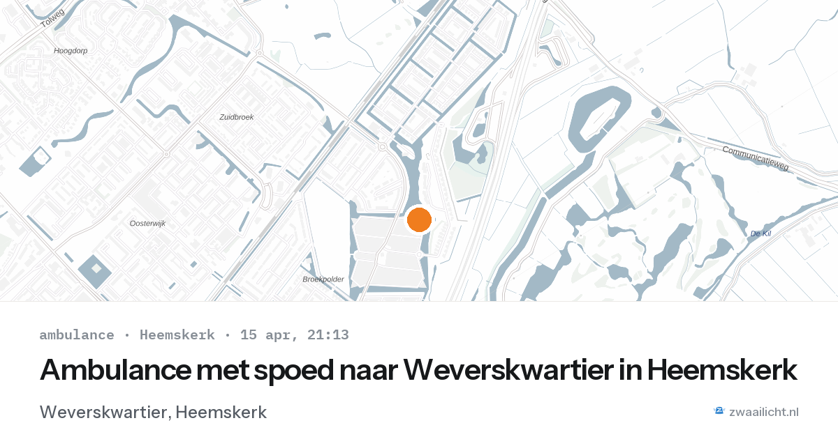 Ambulance met spoed naar Weverskwartier in Heemskerk — 15 apr 2026