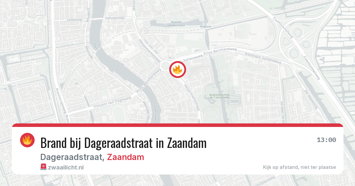 Brand bij Dageraadstraat in Zaandam — 21 feb 2026